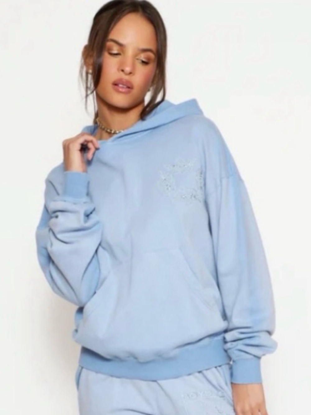 Boys Lie Light Blue Relaxed Pullover Hoodie